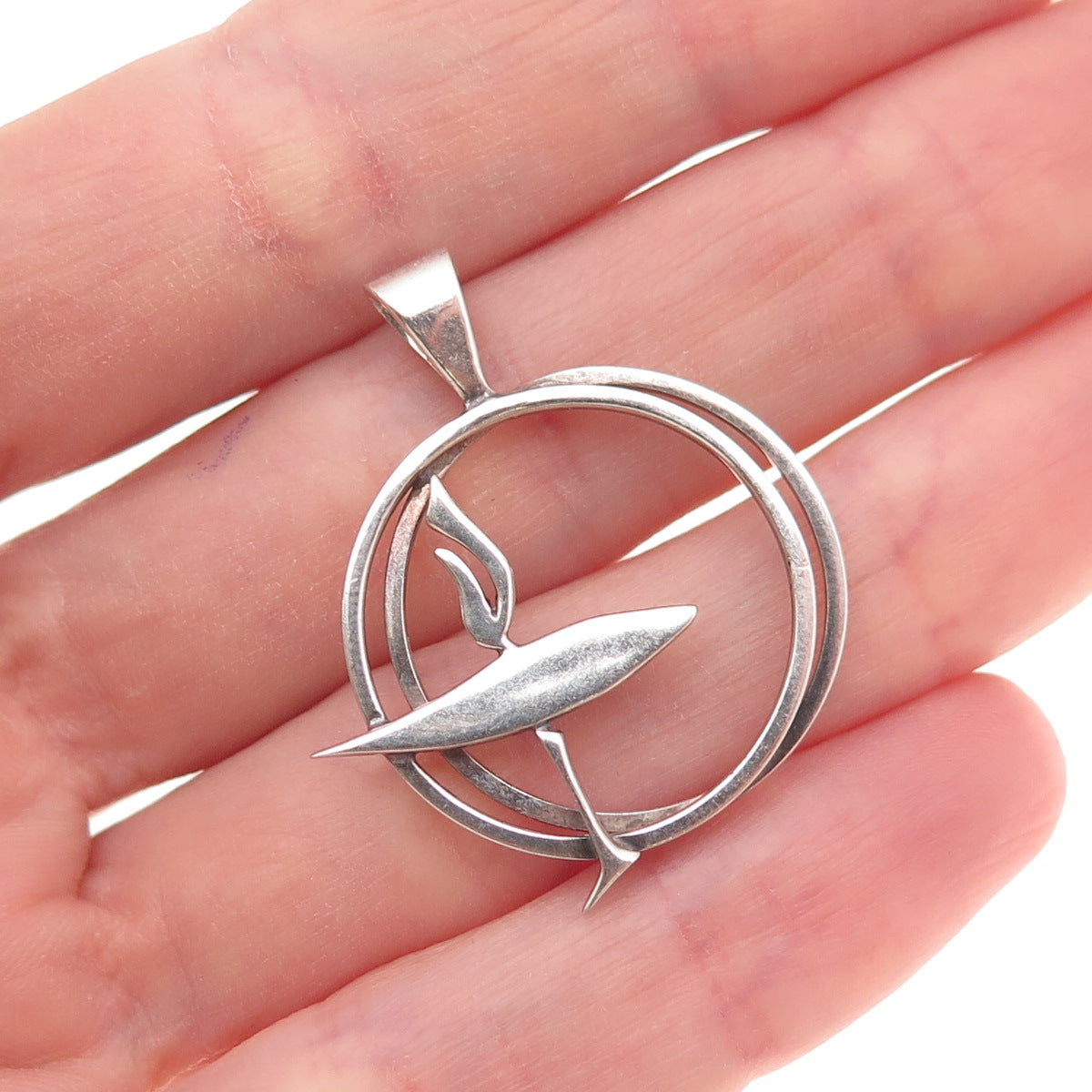 925 Sterling Silver Vintage Lamp of Knowledge Charm Pendant