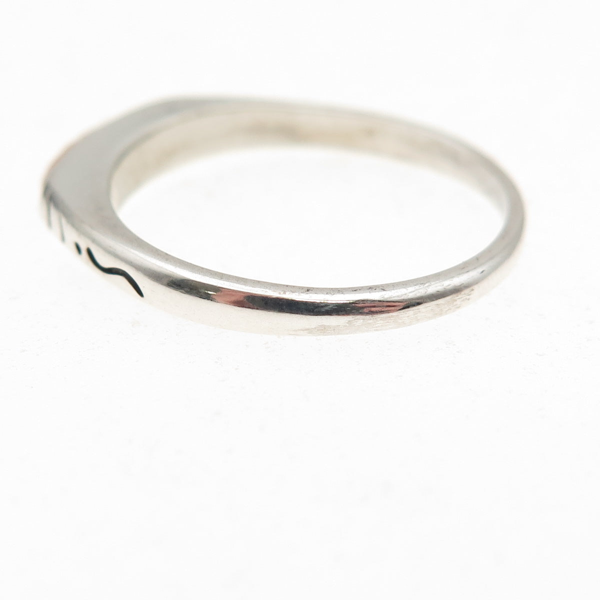 Carolyn Pollack Sterling Silver Vintage Real MOP Inlay Stackable Ring Size 8.25