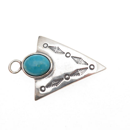 Carolyn Pollack Old Pawn Sterling Silver Vintage Turquoise Arrow Charm Pendant