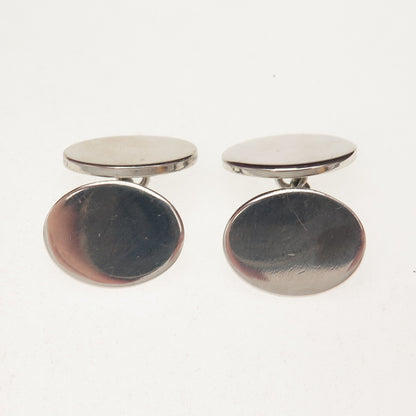 TIFFANY & CO. 925 Sterling Silver Vintage Oval Chain Cufflinks