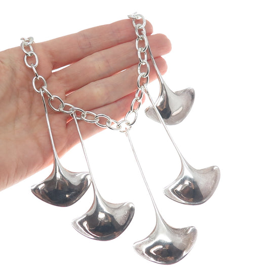 ROBERT LEE MORRIS STUDIO 925 Sterling Silver Vintage Modernist Necklace 18"