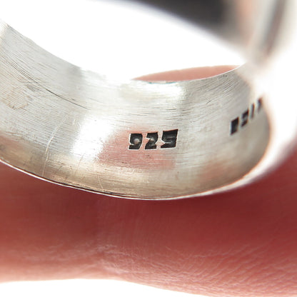 925 Sterling Silver Vintage Mexico Heart Band Ring Size 7.75