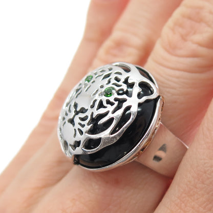 MICHAEL VALITUTTI Gems En Vogue Sterling Black Onyx Peridot Tiger Ring Size 7.25