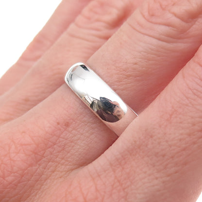 925 Sterling Silver Vintage Classic Wedding Band Ring Size 10.75