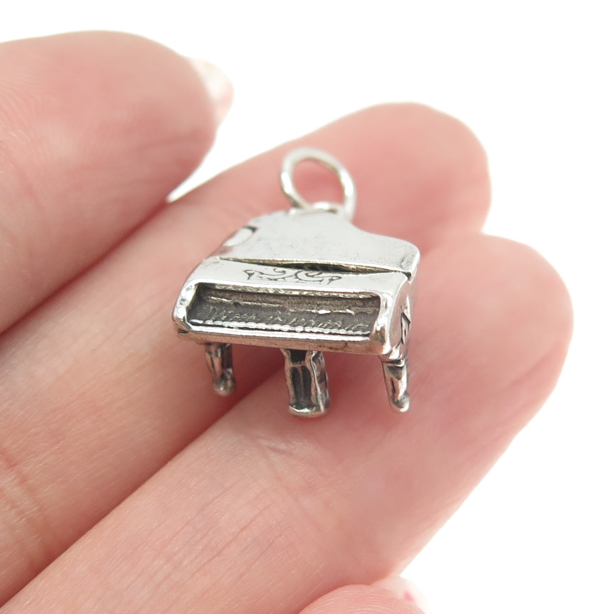 SUN WEST 925 Sterling Silver Vintage Grand Piano 3D Charm Pendant