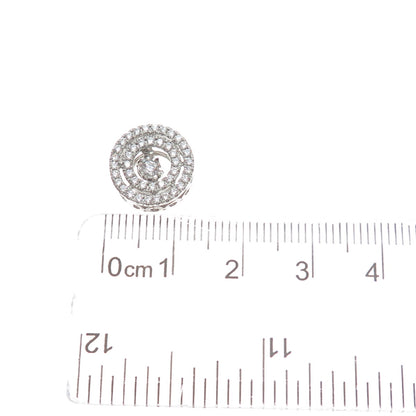 925 Sterling Silver Round-Cut Shaped C Z Sparkle Minimalist Slide Pendant