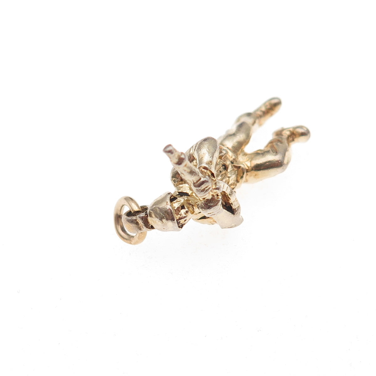 Crest Craft 925 Sterling Silver Gold Pated Vintage Soldier 3D Charm Pendant