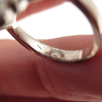 925 Sterling Silver Real Round-Cut Diamond Bohemian Ring Size 8