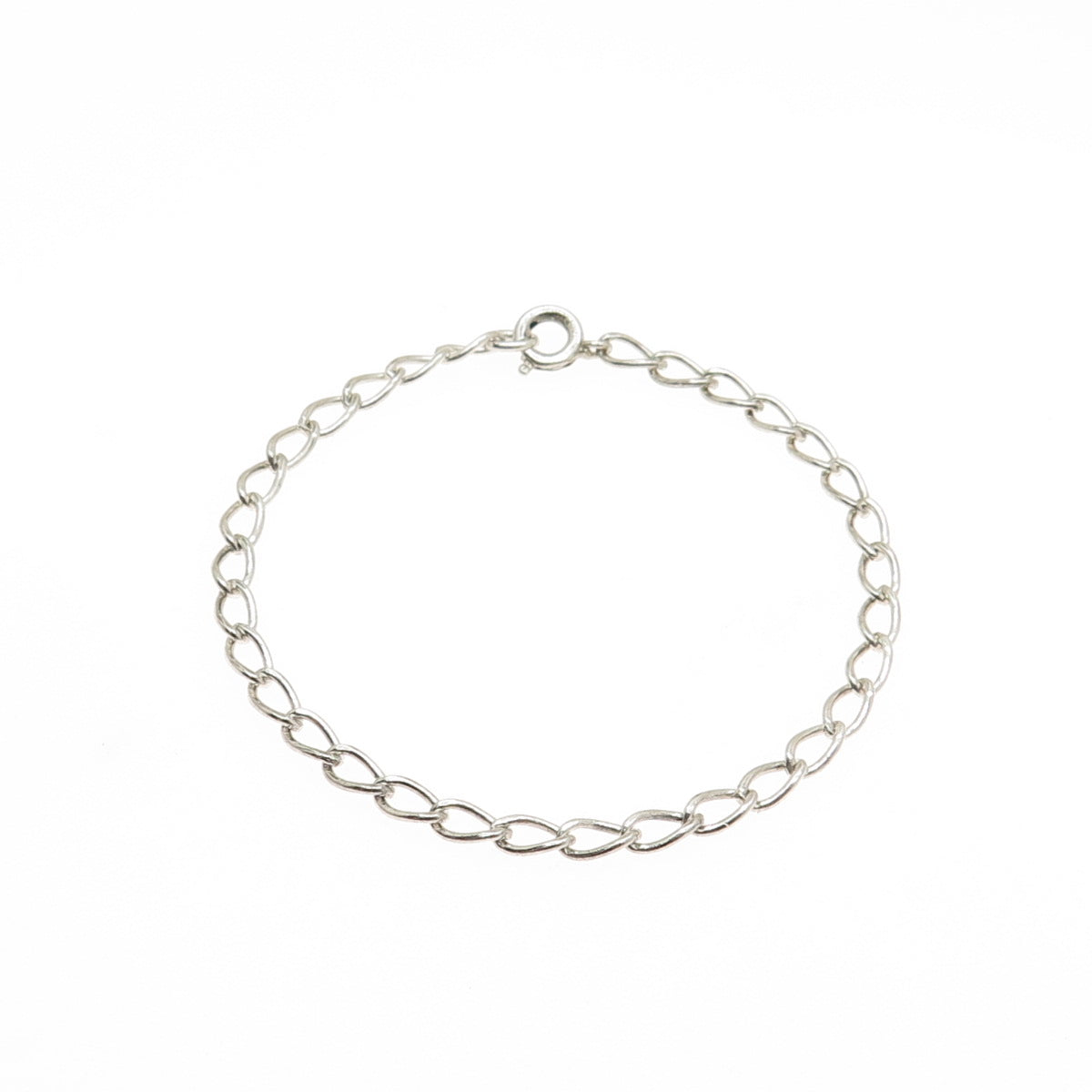 925 Sterling Silver Vintage Curb Link Bracelet 6.75"