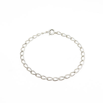 925 Sterling Silver Vintage Curb Link Bracelet 6.75"