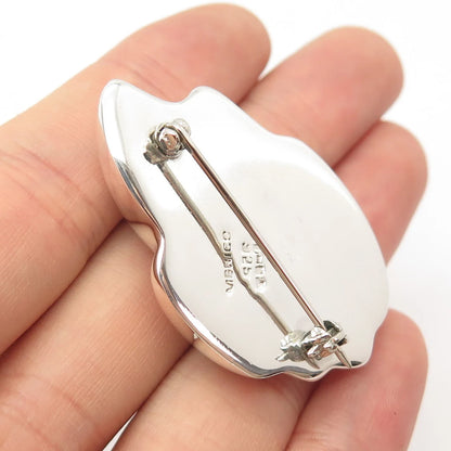 925 Sterling Silver Vintage Mexico Ribbed Pin Brooch