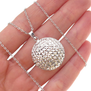 925 Sterling Silver Diamond-Cut Disc Cable Chain Necklace 18"