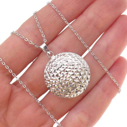 925 Sterling Silver Diamond-Cut Disc Cable Chain Necklace 18"