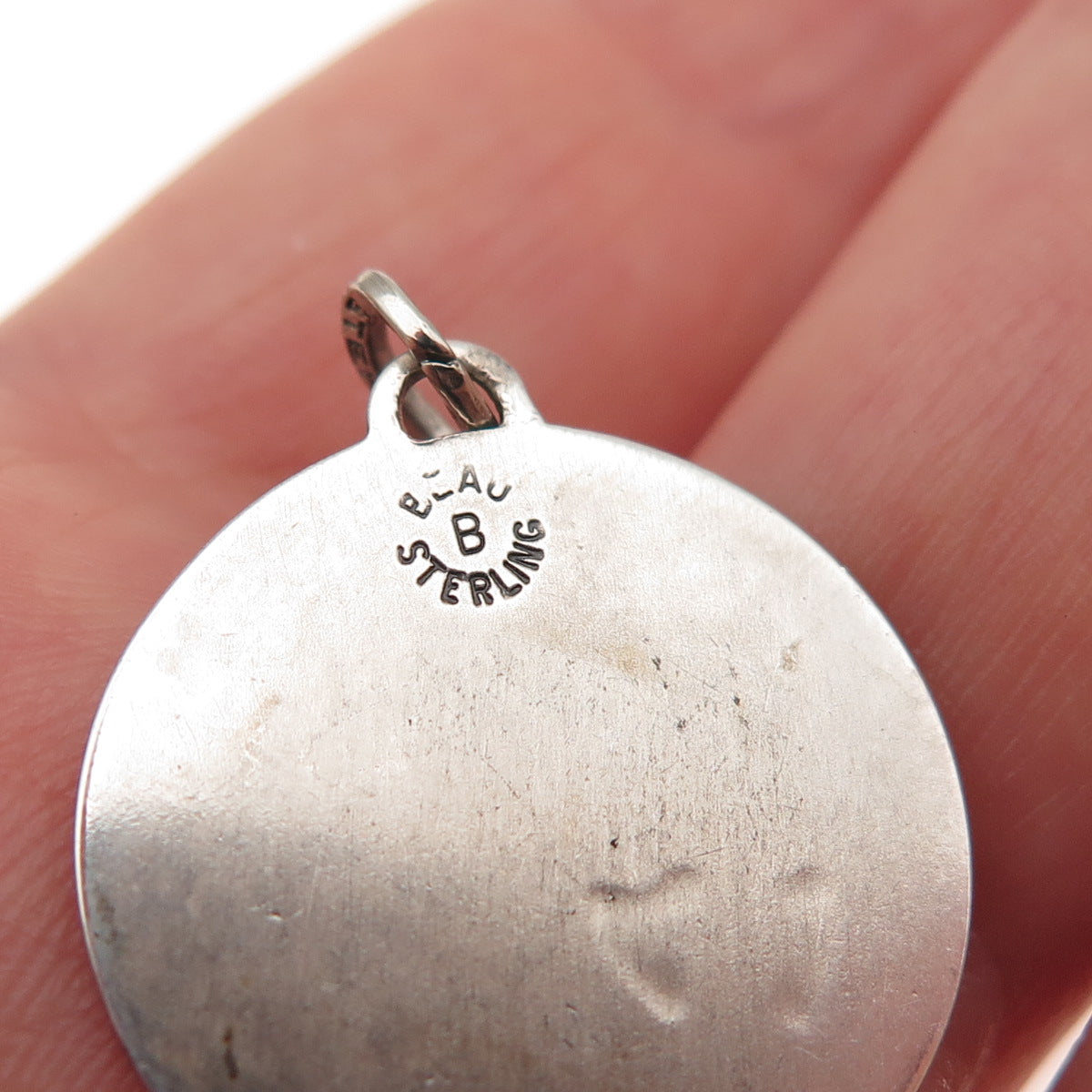Beau 925 Sterling Silver Vintage I Love You Oxidized Charm Pendant