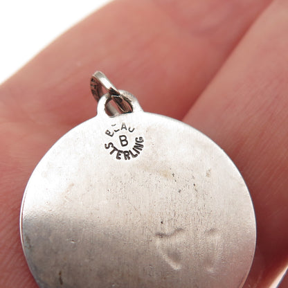 Beau 925 Sterling Silver Vintage I Love You Oxidized Charm Pendant
