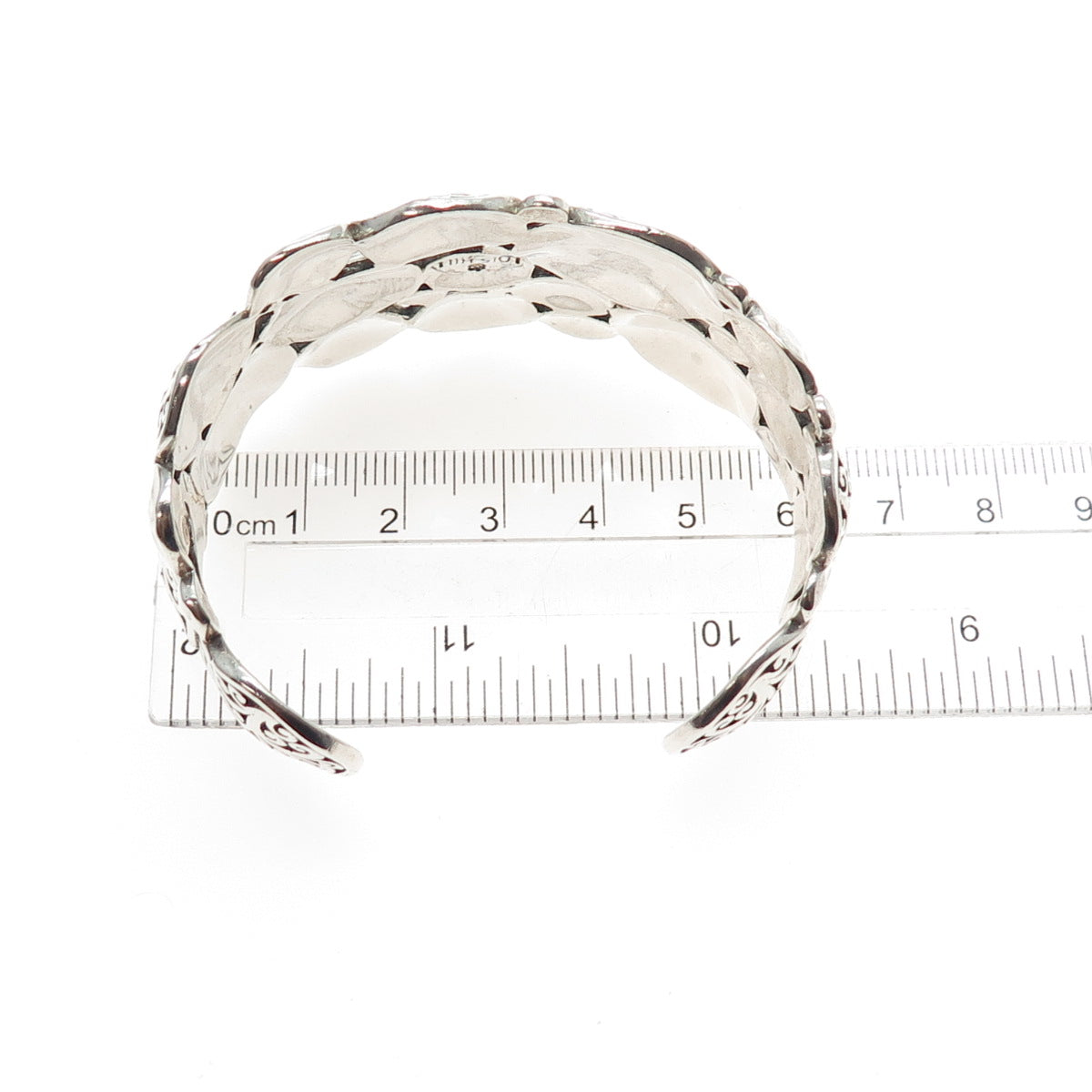 LOIS HILL Sterling Silver Vintage Signature Scroll Disc Adjustable Bracelet 6.5"