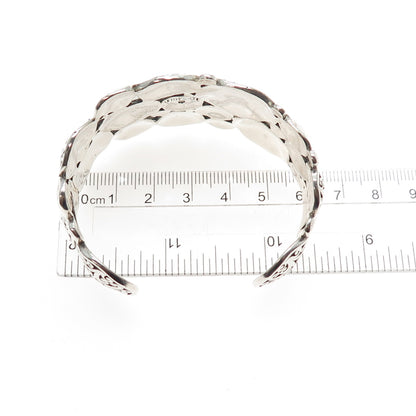 LOIS HILL Sterling Silver Vintage Signature Scroll Disc Adjustable Bracelet 6.5"