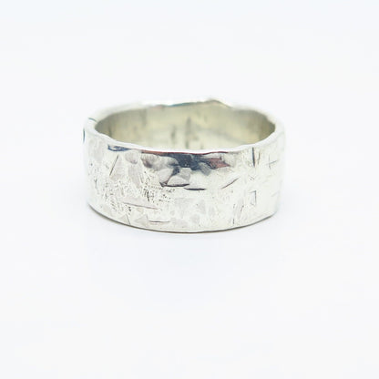 925 Sterling Silver Vintage Textured Band Ring Size 5.25