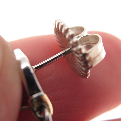 Michael Valitutti Gems En Vogue 925 Sterling 2-Tone Coral & White Topaz Earrings