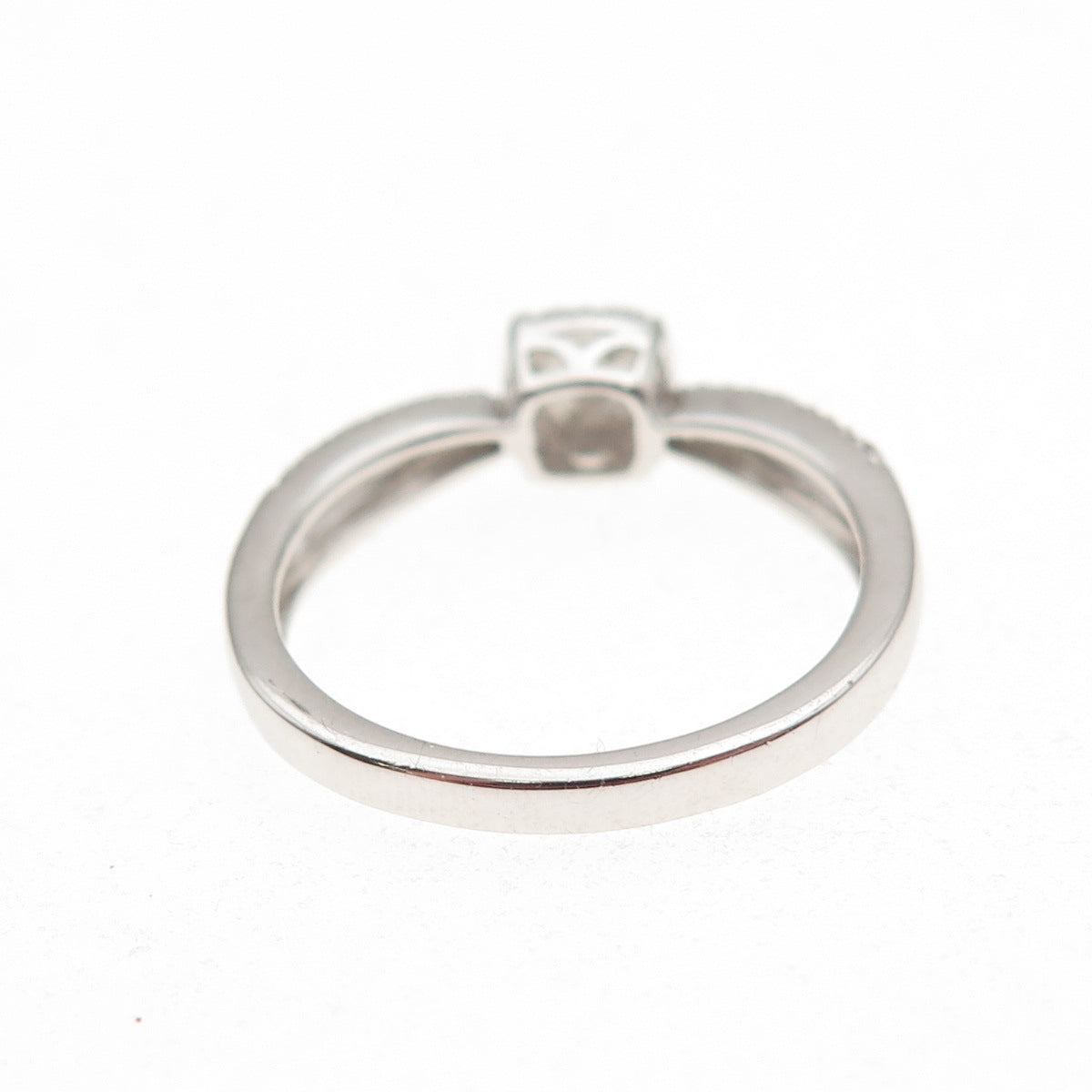 Sun 925 Sterling Silver Real Round-Cut Diamond Engagement Ring Size 7