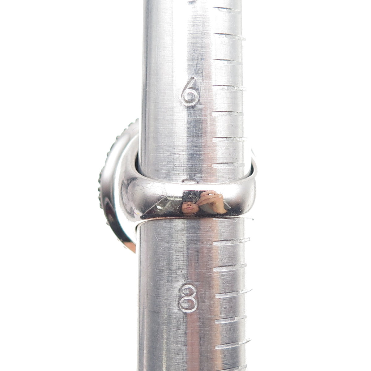 925 Sterling Silver Real Round-Cut Black Spinel Dome Ring Size 7.25