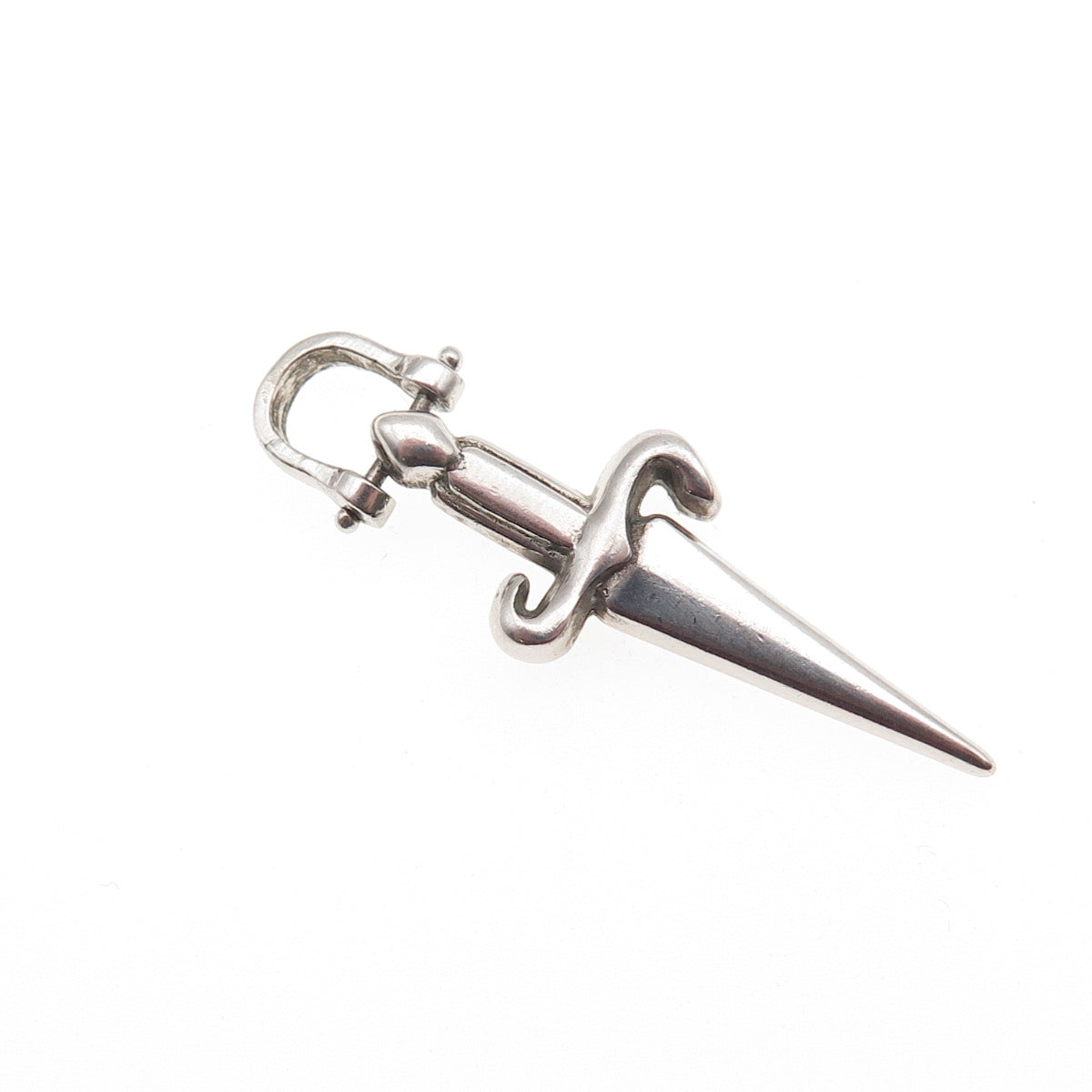 925 Sterling Silver Vintage Dagger Oxidized Charm Pendant