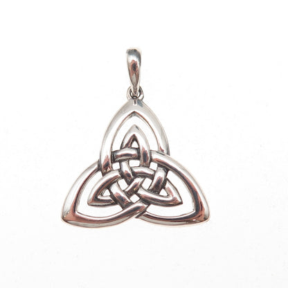 Solvar 925 Sterling Silver Vintage Dublin Celtic Trinity Knot Charm Pendant