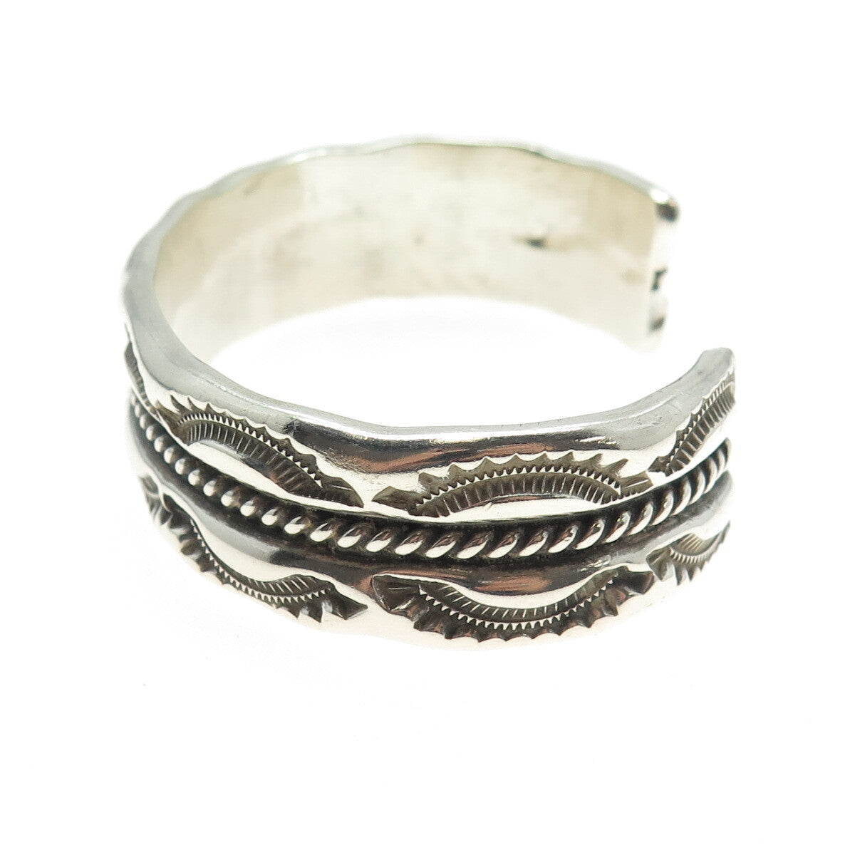 Old Pawn 925 Sterling Silver Vintage Artisan Southwestern Adjustable Bracelet 7"
