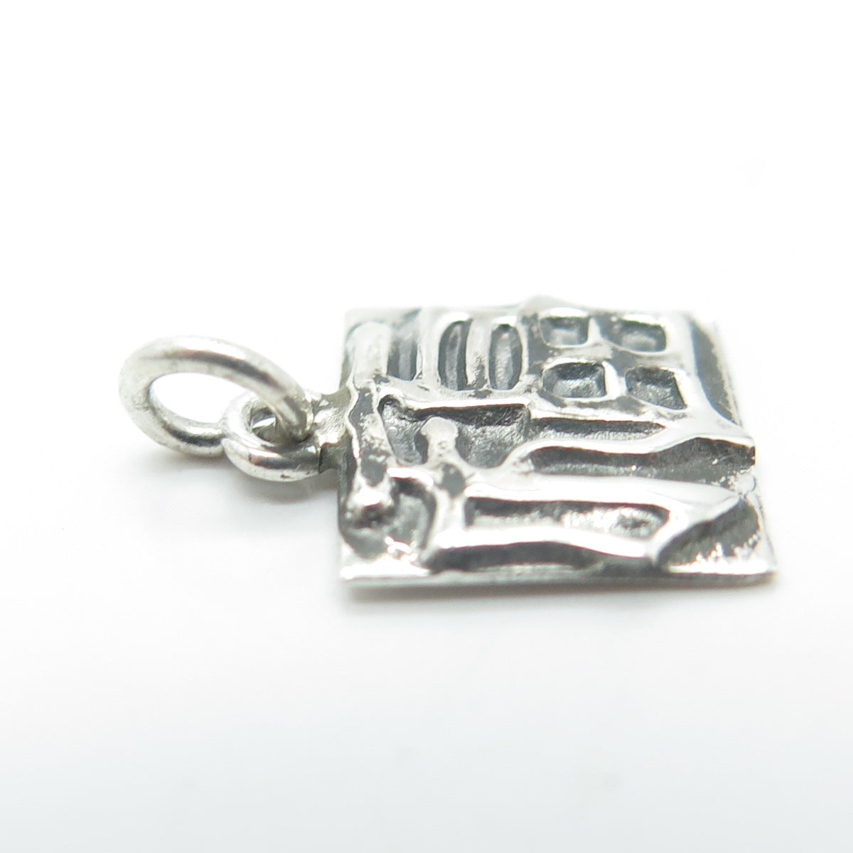 925 Sterling Silver Vintage Chinese Character Charm Pendant