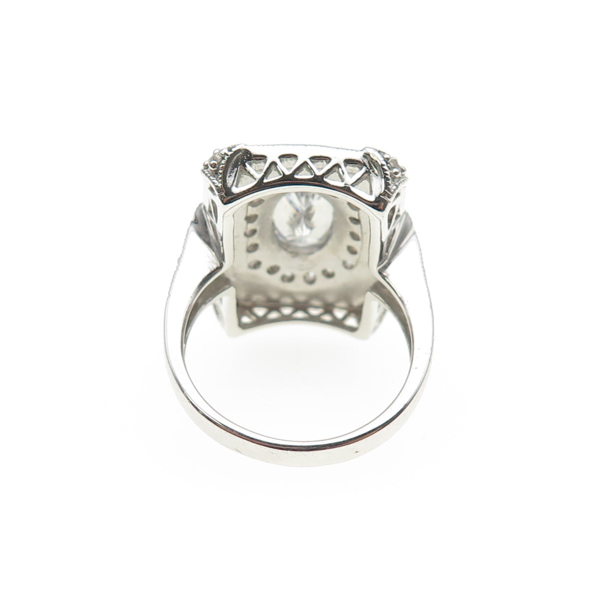 925 Sterling Silver Vintage Enamel & C Z Bohemian Ring Size 6