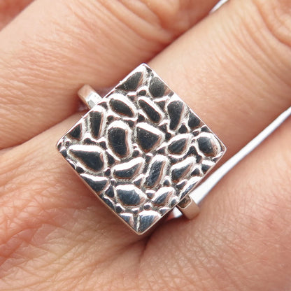 925 Sterling Silver Vintage Mexico Pebble Ring Size 7.25