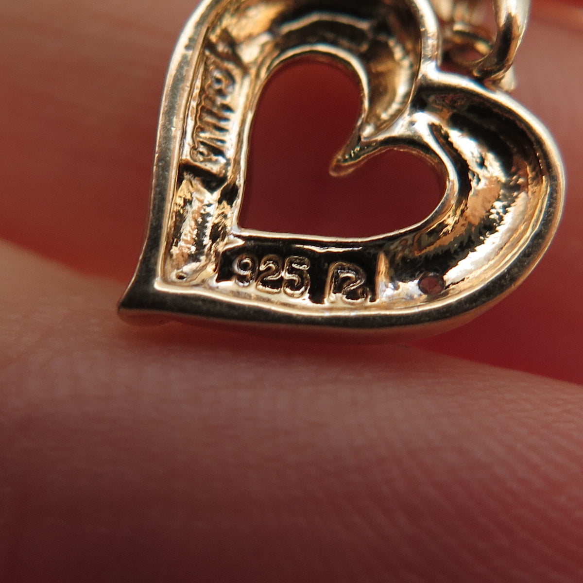 ROSS SIMONS Sterling Silver Gold Plated Real Diamond Accent Heart Mini Pendant