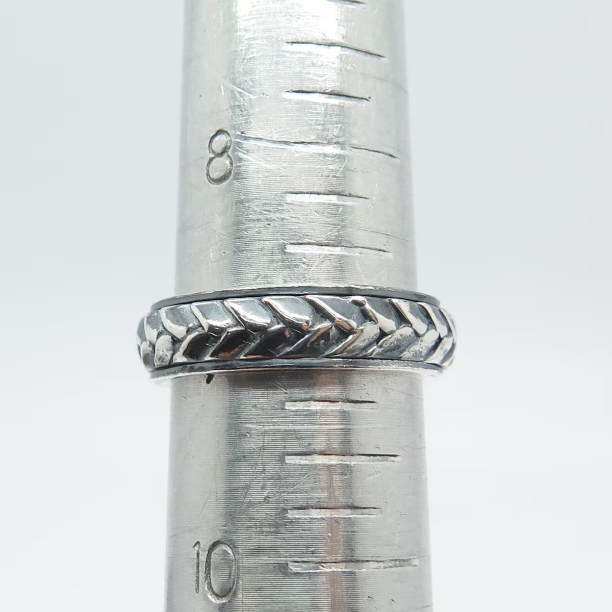925 Sterling Silver Vintage Braided Band Ring Size 9