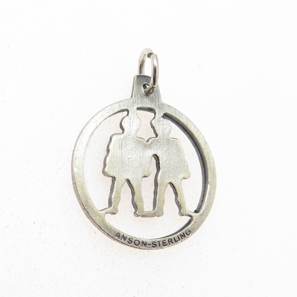 ANSON 925 Sterling Silver Vintage Gemini Zodiac Sign Charm Pendant