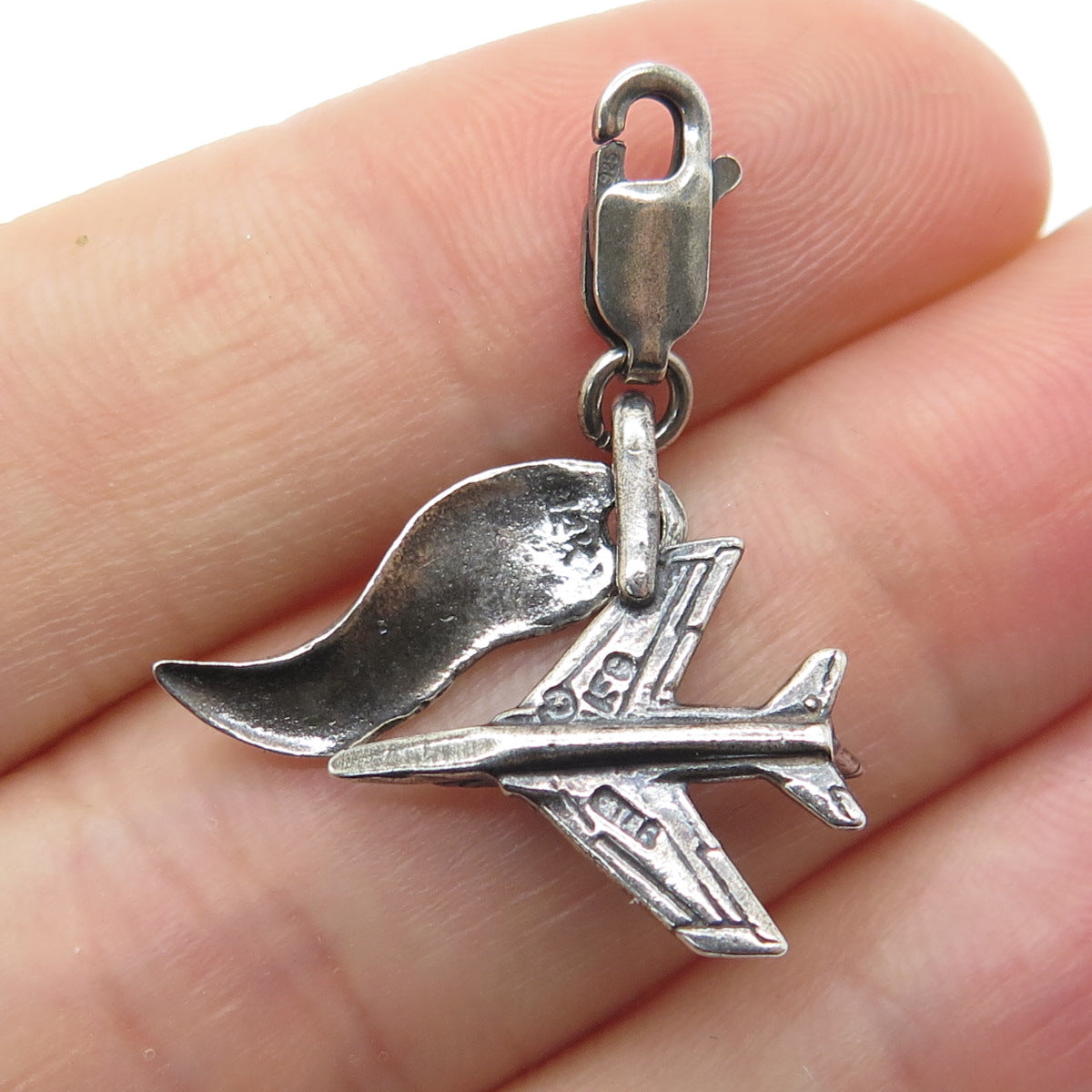 925 Sterling Silver Vintage Charleston Air Force Base Lobster Clasp Pendant