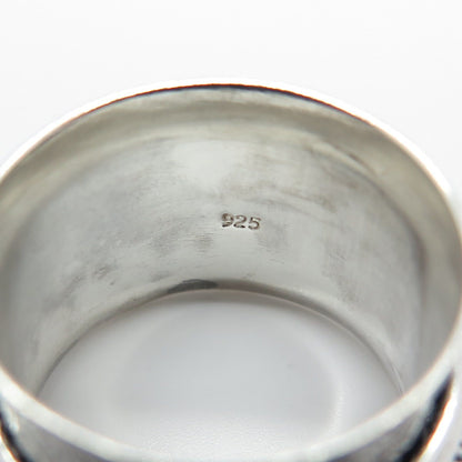925 Sterling Silver Vintage Cannetille Wide Band Ring Size 7.5