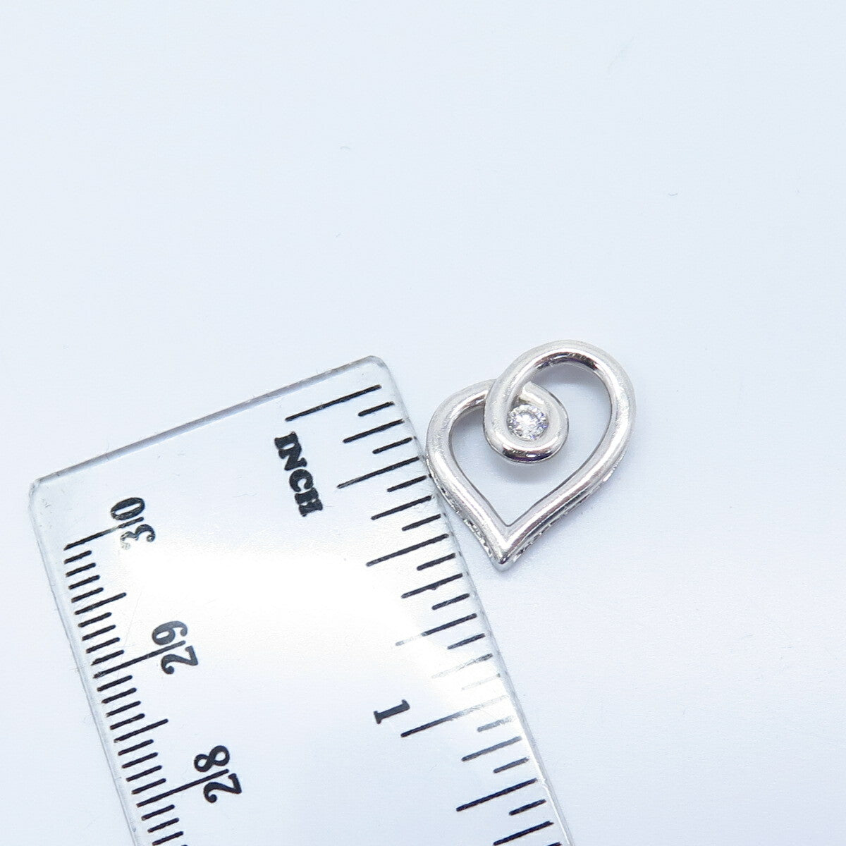 925 Sterling Silver Real Diamond Open Heart Slide Pendant