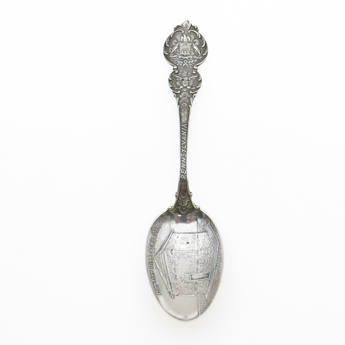 MECHANICS 925 Sterling Silver Antique Art Deco Pennsylvania Coffee Spoon