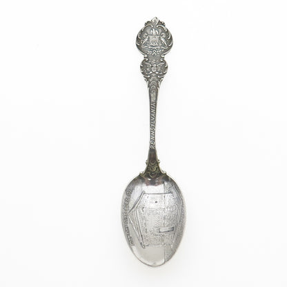 MECHANICS 925 Sterling Silver Antique Art Deco Pennsylvania Coffee Spoon