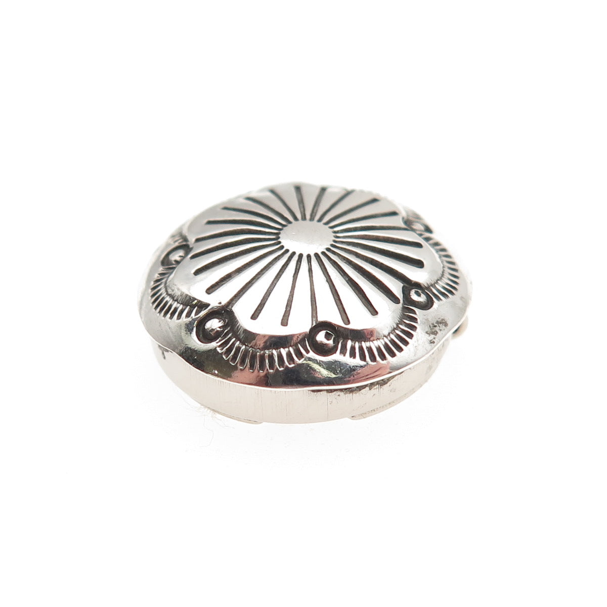 Old Pawn 925 Sterling Silver Vintage Southwestern Concho Tribal Clip Button