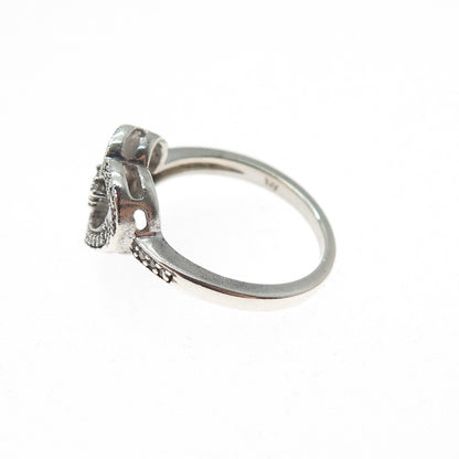 CHARLES WINSTON 925 Sterling Silver Real Round-Cut Diamond Heart Ring Size 7.25