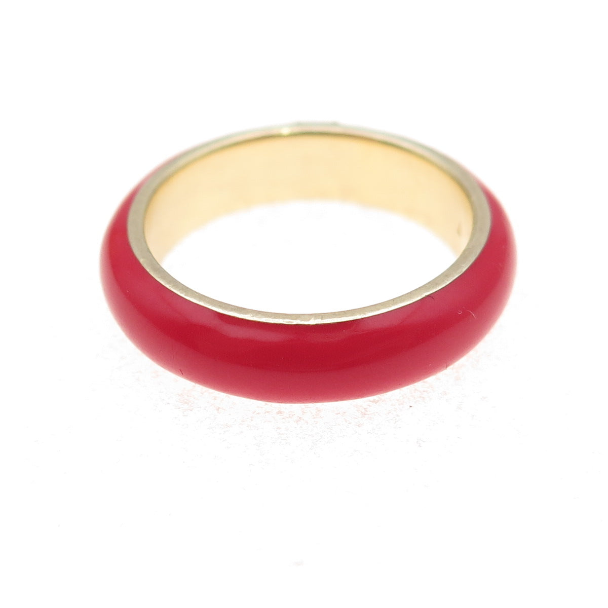 La Soula 925 Sterling Silver Gold Plated Enamel Real Diamond Band Ring Size 7.25