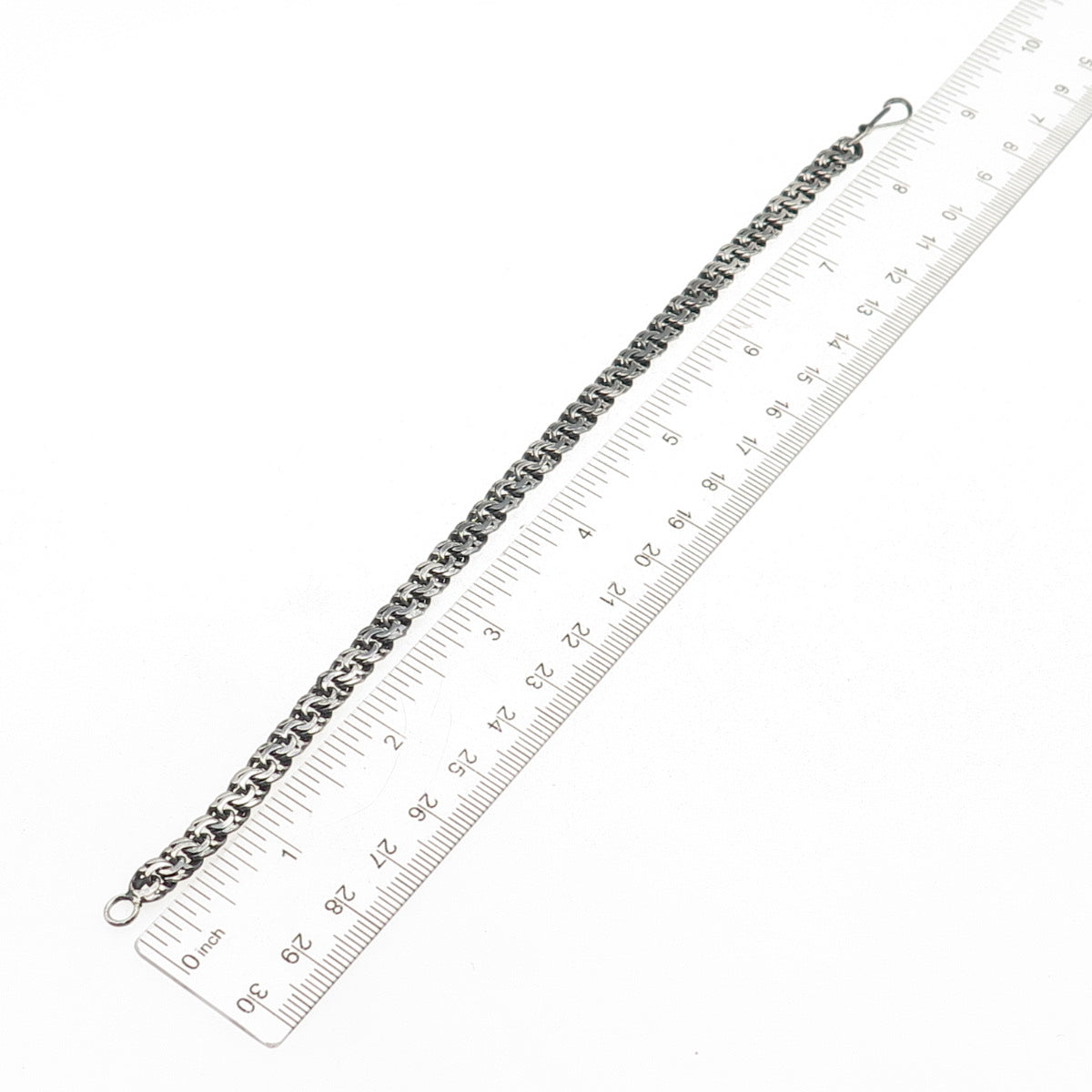 925 Sterling Silver Vintage Oxidized Bismark Link Bracelet 8.75"