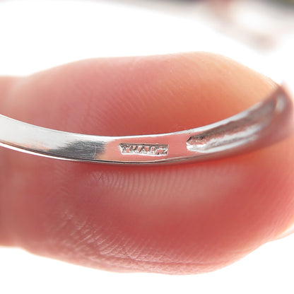 925 Sterling Silver Real Oval-Cut Peridot Granulated Ring Size 8.25