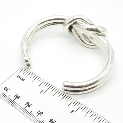 925 Sterling Silver Vintage Mexico Mariner Knot Adjustable Cuff Bracelet 6.25"