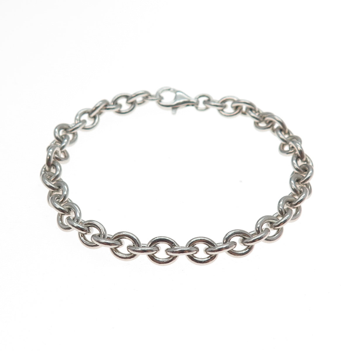 925 Sterling Silver Vintage Cable Link Bracelet 6.5"