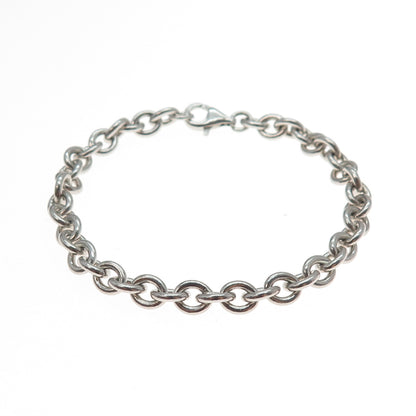 925 Sterling Silver Vintage Cable Link Bracelet 6.5"