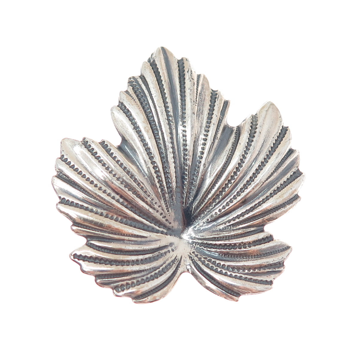 JEWELART 925 Sterling Silver Vintage Maple Leaf Oxidized Pin Brooch