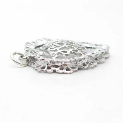 MARK MERCY 925 Sterling Silver Vintage "Happy Birthday" Heart Pendant