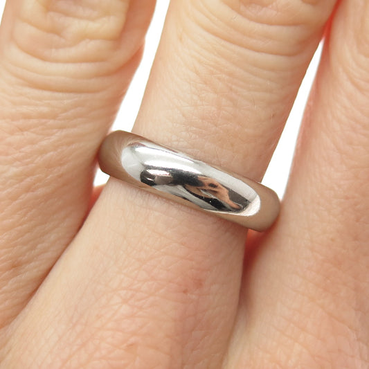 925 Sterling Silver Vintage Classic Wedding Band Ring Size 7.5